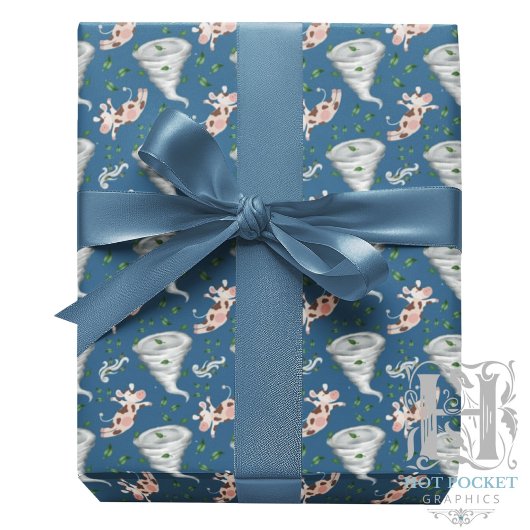 Papier Cadeau Tornado Wrapping Paper in Blue