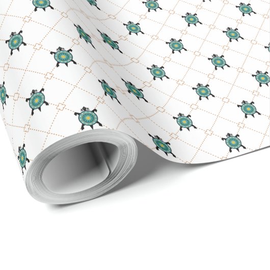 Papier Cadeau Tortue autochtone (Coin rond)
