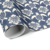 Papier Cadeau Tortue côtière Motif : Art Décoratif Océan (Coin rond)