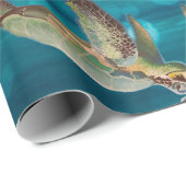 Papier Cadeau Tortue de mer (Coin rond)