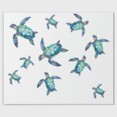 Papier Cadeau Tortue de mer (Plat)