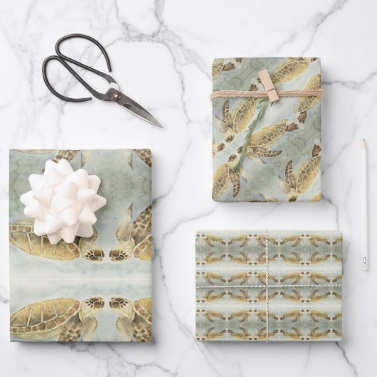 Papier cadeau Tortue de mer #1 (Recto)
