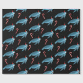 Papier Cadeau Tortue de mer de Noël (Plat)
