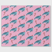 Papier Cadeau Tortue de mer de Noël (Plat)