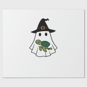 Papier Cadeau Tortue de mer Halloween Fantôme Chapeau de Sorcièr