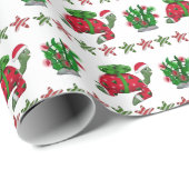 Papier Cadeau Tortue de Noël (Coin rond)