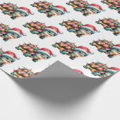 Papier Cadeau Tortue de Noël moderne et branchée à Santa Hat (Coin)