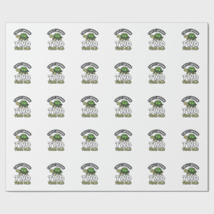 Papier Cadeau Tortue Deux Ans Anniversaire Gravure Vintage Shi