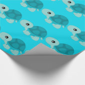 Papier Cadeau Tortue mignonne de turquoise (Coin)