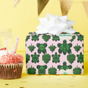 Papier Cadeau Tortue Mignonne Motif Sans Couture, Tropical
