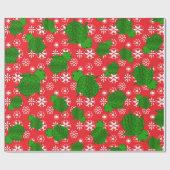 Papier Cadeau Tortue mûre Noël rouge blanc flocons (Plat)