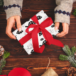 Papier Cadeau Tortue noire et blanche