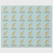 Papier Cadeau Tortue sur trampoline (Plat)