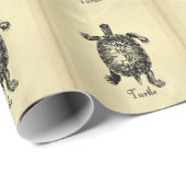 Papier Cadeau TORTUE vintage (Coin rond)