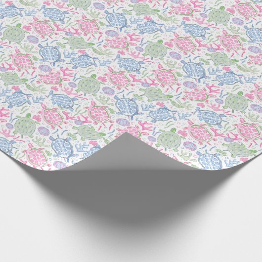 Papier Cadeau Tortues de mer à l'aquarelle Océan (Coin)