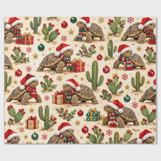Papier Cadeau Tortues du Désert de Noël