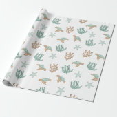 Papier Cadeau Tortues Nageant (Déroulé)