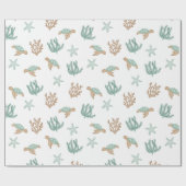 Papier Cadeau Tortues Natation (Plat)