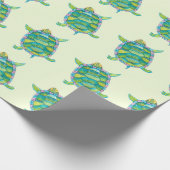 Papier Cadeau Tortues vertes tropicales (Coin)
