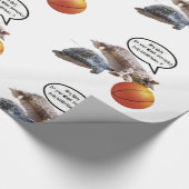PAPIER CADEAU TORTURE DE CHAT ET BASKETBALL (Coin)