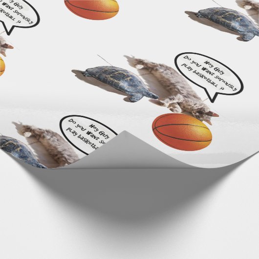 PAPIER CADEAU TORTURE DE CHAT ET BASKETBALL (Coin)