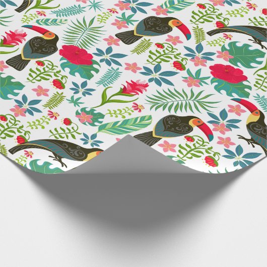 Papier Cadeau toscans colorés fleurs tropicales motif (Coin)