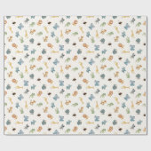 Papier Cadeau Tossed African Animals on Off-White (Plat)