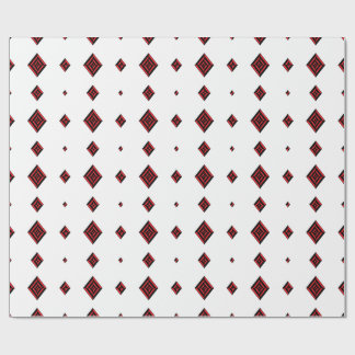 Papier Cadeau Tot moderne à motif géométrique diamant rouge et n