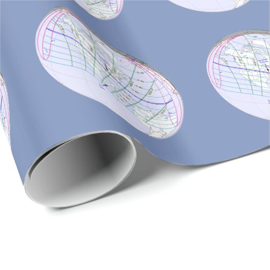 Papier Cadeau Total Solaire Eclipse 2017 Global Path (Coin rond)