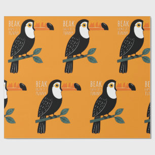 Papier Cadeau Toucan drôle de jeu de mots Beak Cause It's Funny