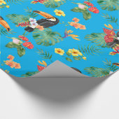 Papier Cadeau Toucan et fleurs tropicales (Coin)