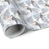 Papier Cadeau Toucan gris (Coin rond)