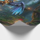 Papier Cadeau Toucan Steampunk au Clair de Lune. (Coin)