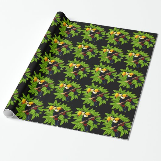 Papier Cadeau Toucans exotiques (Déroulé)