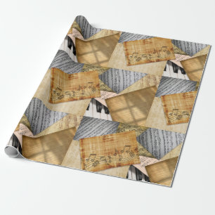 Papier Cadeau Touche de piano et musique de feuille