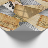 Papier Cadeau Touche de piano et musique de feuille (Coin)