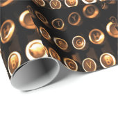 Papier Cadeau Touches de machine à écrire d'époque (Coin rond)