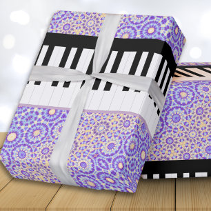 Papier Cadeau Touches de Piano Motif Lilac Joli