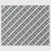 Papier Cadeau Touches de piano noir et blanc (Plat)