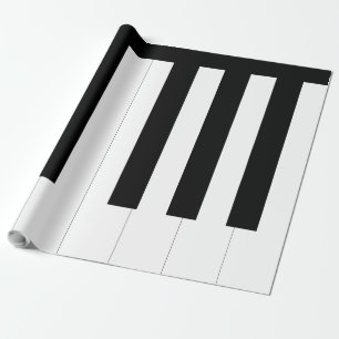 Papier Cadeau Touches de piano noir et blanc Clavier de musique 