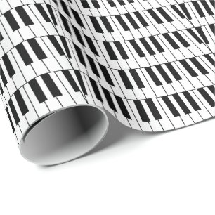 Papier Cadeau Touches de piano noires et blanches Pianiste Music