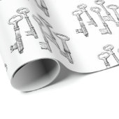 Papier Cadeau Touches de squelette (Coin rond)