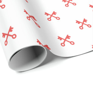 Papier Cadeau Touches rouges mignonnes sur arrière - plan blanc