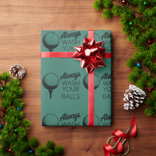 Papier Cadeau Toujours Laver Vos Boules Citation Drôle Golf Golf