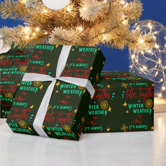 Papier Cadeau Toujours mieux ensemble en hiver Noël, ZSG (Vacances)