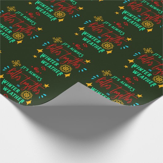 Papier Cadeau Toujours mieux ensemble en hiver Noël, ZSG (Coin)