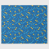 Papier Cadeau Toupie de Hanukkah (Plat)