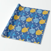 Papier Cadeau Toupie de Hanukkah agréable (Déroulé)