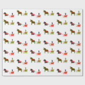 Papier Cadeau Tour de Sleigh de cheval de Dala de Noël d'hiver (Plat)