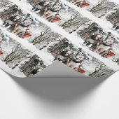 Papier Cadeau Tour de Sleigh d'équipe de cheval par des bois de (Coin)